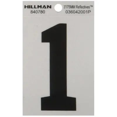 3-Inch Reflective Vinyl Digit: Number 1 1