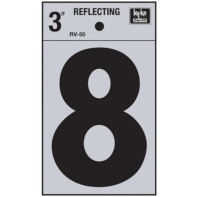 3-Inch Reflective Vinyl Digit: Number 8 1