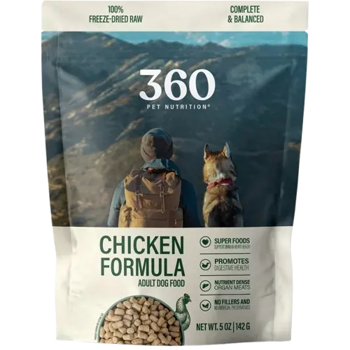 360 Pet Nutrition Chicken Freeze-Dried Raw Dog Food – Grain-Free Adult Meal 1