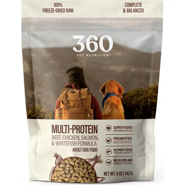 360 Pet Nutrition Multi-Protein Freeze-Dried Raw Dog Food – Grain-Free Adult Formula 1