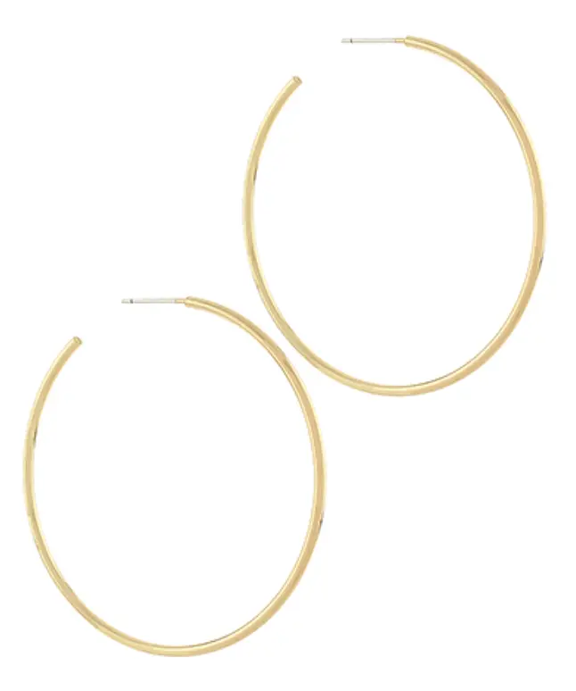 50Mm Gold Metal Hoop Earrings 1