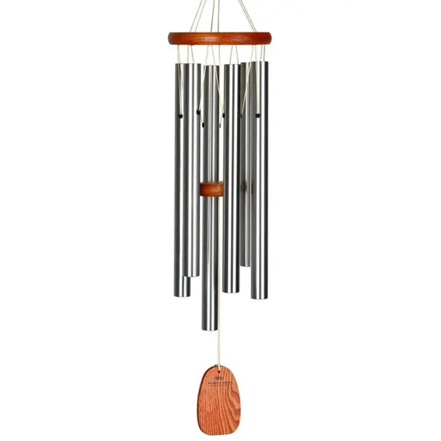 Amazing Grace Medium Silver Wind Chime – Elegant Outdoor Accent 1
