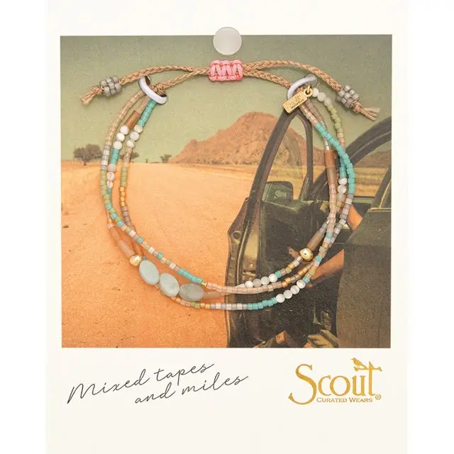 Amazonite & Gold-Tone Courage Bracelet – Handcrafted Mixed Media 1