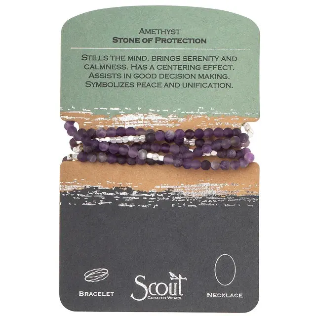 Amethyst Stone Wrap Bracelet Or Necklace – Handcrafted Healing Crystal Jewelry 1