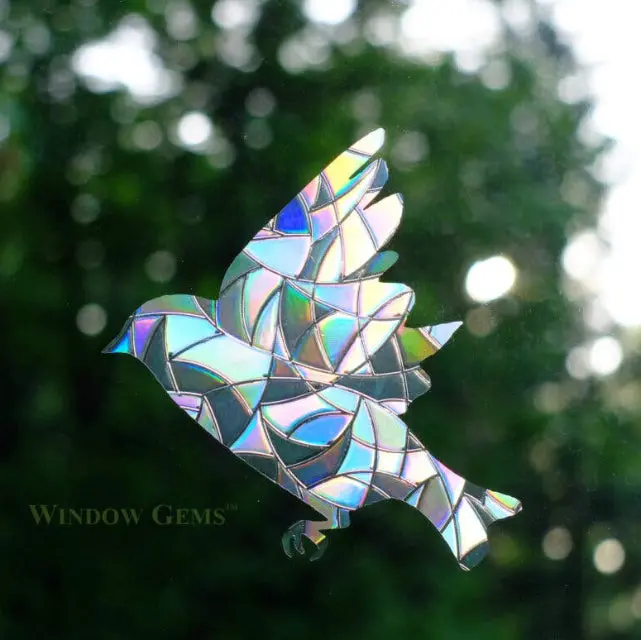 Assorted Bird Window Gems – 7-Piece Prismatic Decorative Decals 1