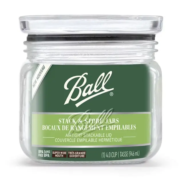 Ball Stack & Store Glass Jar – 1-Quart Food-Safe Storage Container 1
