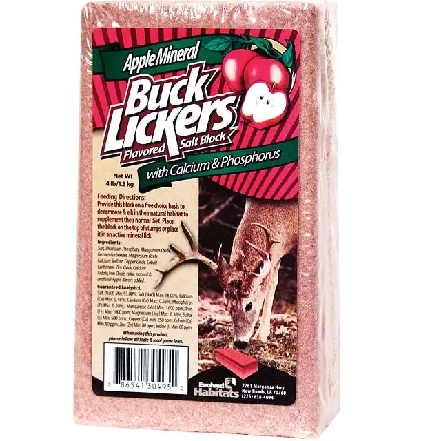 Buck Lickers Apple-Flavored Deer Block – 4-Pound Mineral Supplement For Whitetail Attraction 1