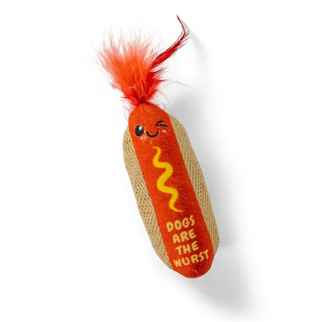 Catstages Hot Dog Kicker Toy With Catnip & Dental Textures 1