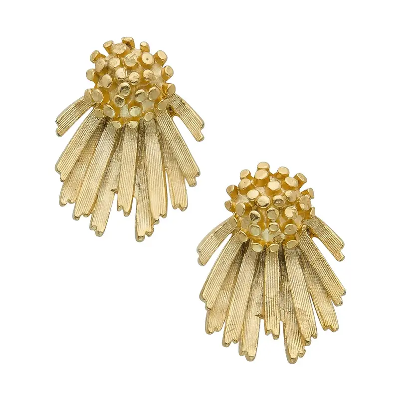 Cluster And Fan-Style Stud Earrings 1