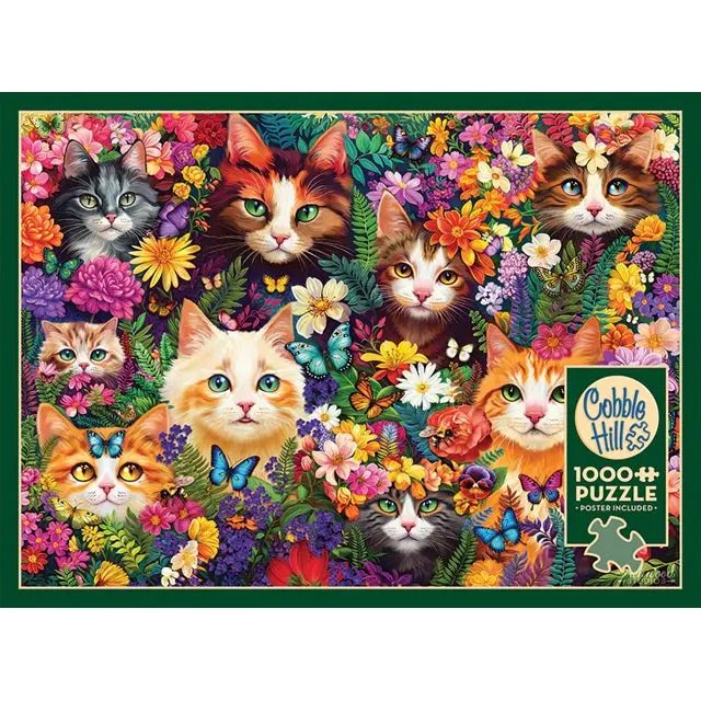 Cobble Hill Blooming Whiskers Jigsaw Puzzle – 1000 Pieces 1