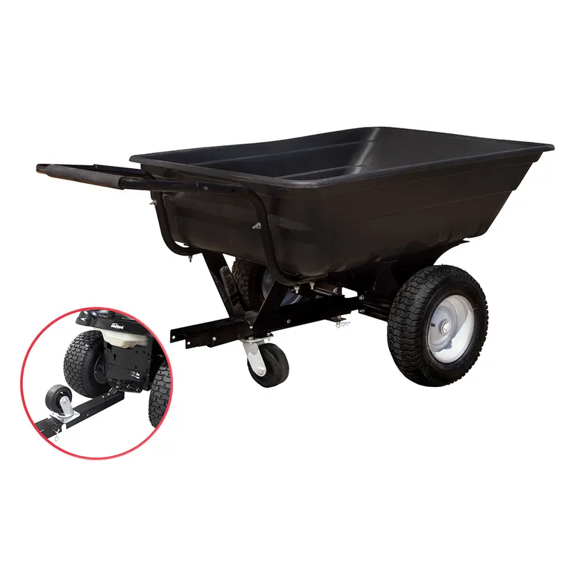 Compact Poly Garden Trailer Featuring Narrow Tread Wheels & Pivot Tipping Tray 1