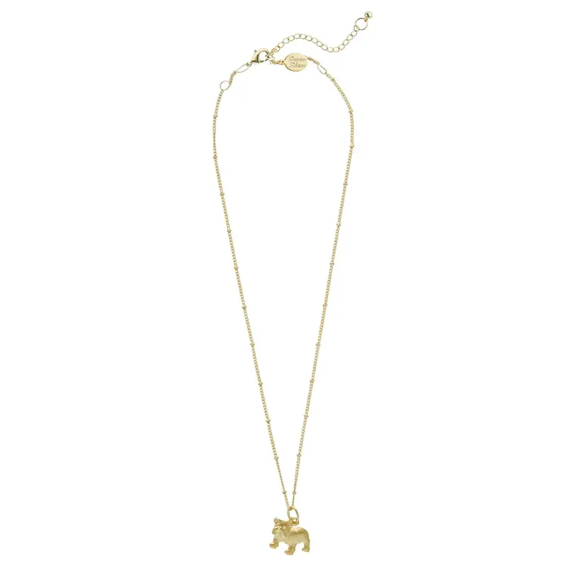 Dainty Bulldog Pendant Necklace In 14K Gold Fill 1