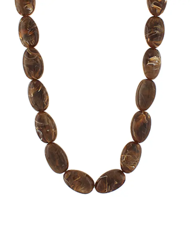 Dark Brown Acrylic Oval Neckpiece 1