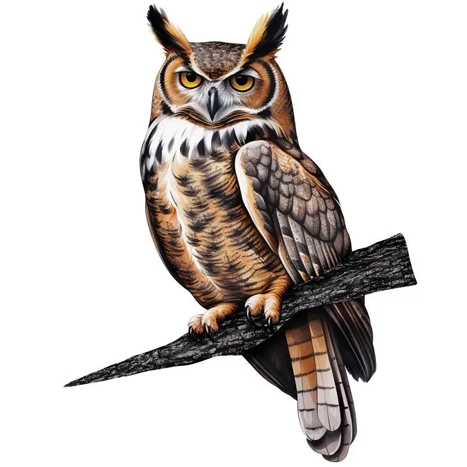 Decorative Great Horned Owl Tree Stake – Garden Accent Sculpture 1