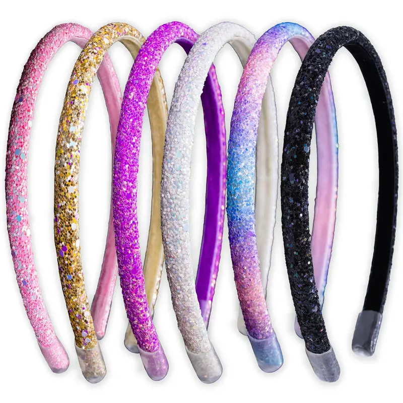 Delicate Glitter-Finished Headband – Multi-Color Assortment 1