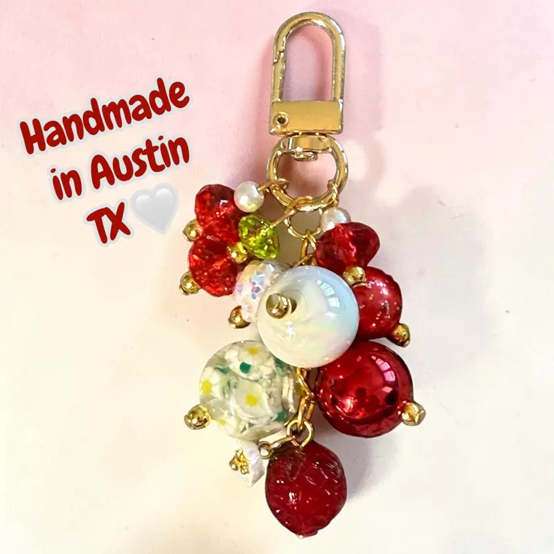 Deluxe Mini Strawberry Pearl Bauble Charm 1