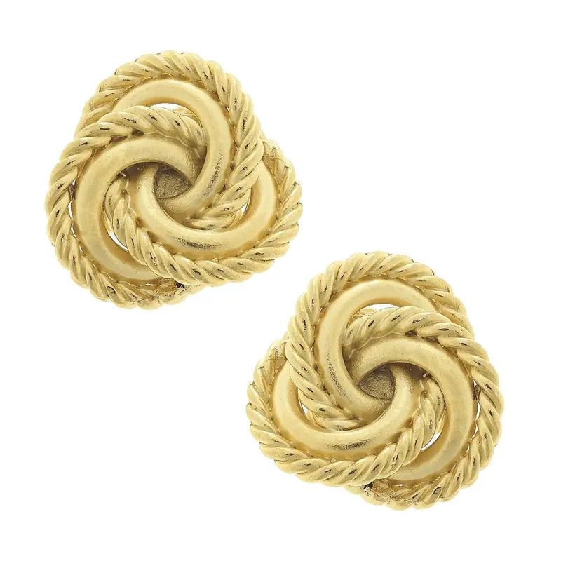 Diana-Inspired Knot Design Stud Earrings 1