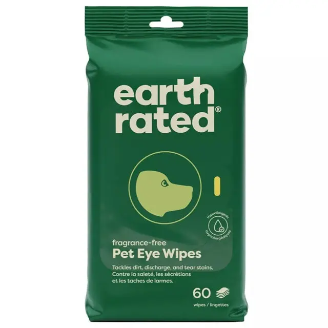 Earth Rated Hypoallergenic Eye Wipes For Pets – Fragrance-Free, 60-Pack 1