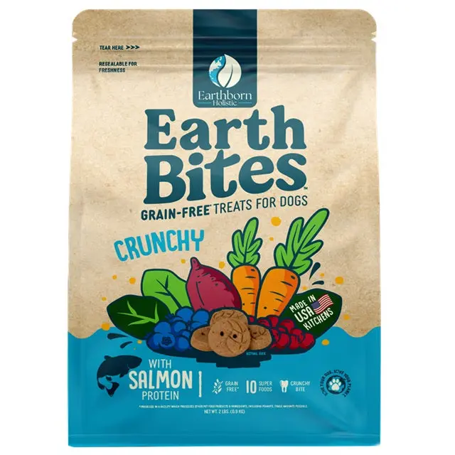 Earthborn Holistic Earthbites Salmon Crunchy Dog Treats – 2-Pound Bag 1