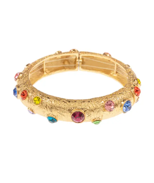 Elegant Gold And Mixed-Stone Vintage Bracelet 1