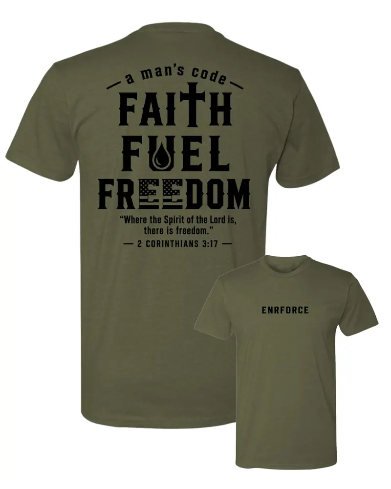 Faith Fuels Freedom Graphic T-Shirt – Patriotic Cotton Crewneck Tee 1