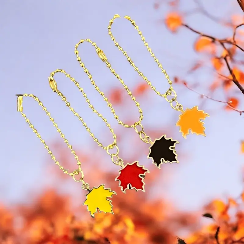Fall Leaves Enamel Handle Charm 1