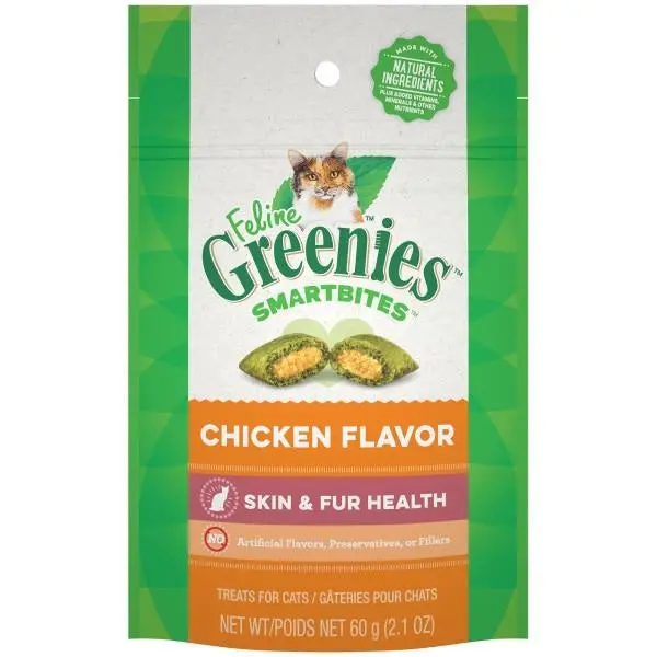 Feline Greenies Skin & Fur Smartbites – Chicken Flavor Dental Treats For Cats 1