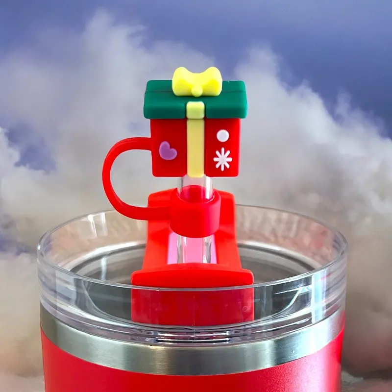 Festive Gift Straw Topper For Drinks 1