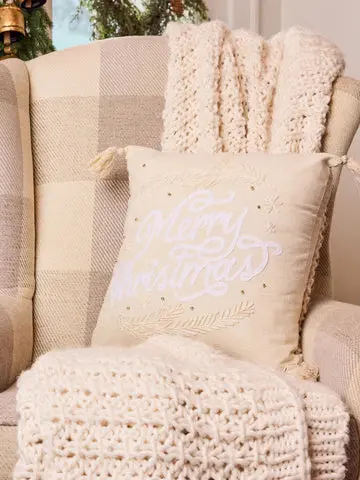 Festive Square Holiday Decor Pillow 1