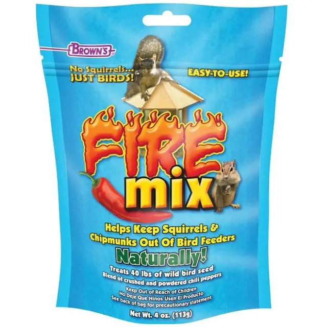 Fire Mix Bird Seed Additive – 4-Ounce Hot Pepper Supplement To Deter Squirrels From Feeders 1