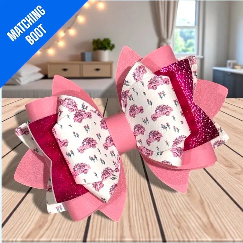 Flower Truck Motif Straw Bow – 10Mm Backing 1