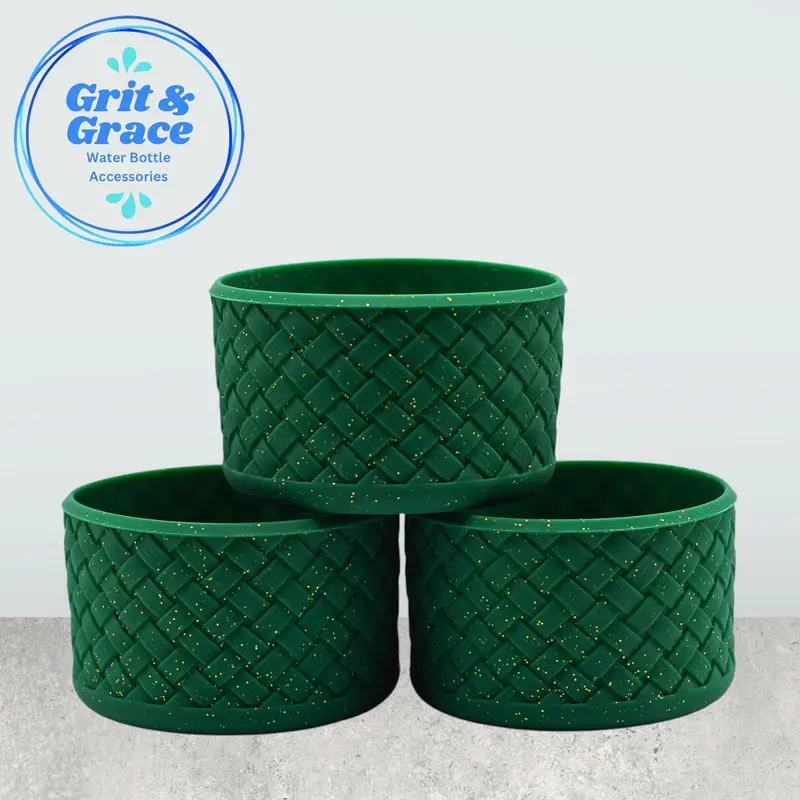 Forest Green Glitter Basketweave Boot 1