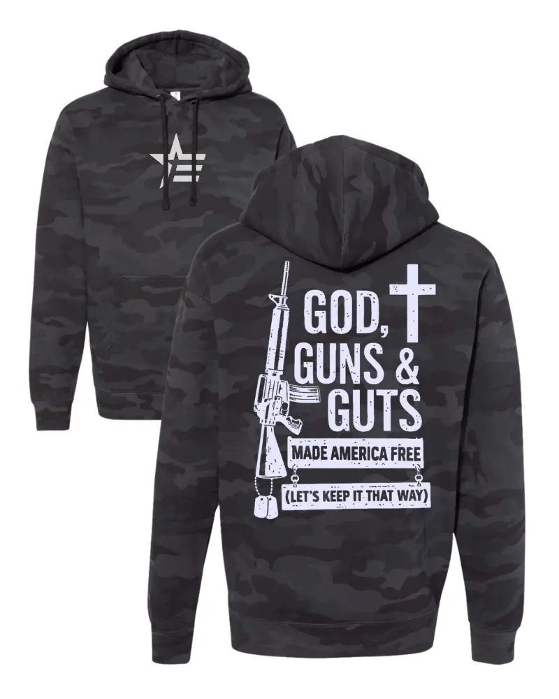 Freedom Formula Camo Hoodie – Military-Style Hooded Sweatshirt With Signature Print 1