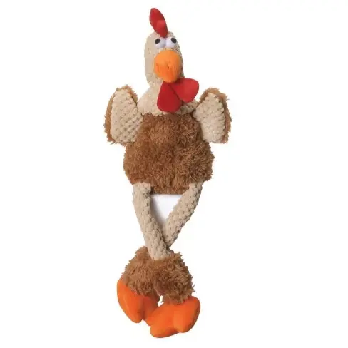 Godog Skinny Rooster Checkers Dog Toy 1