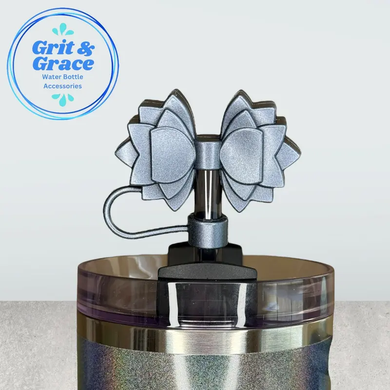 Gracie Gunmetal Gray Straw Accent 1