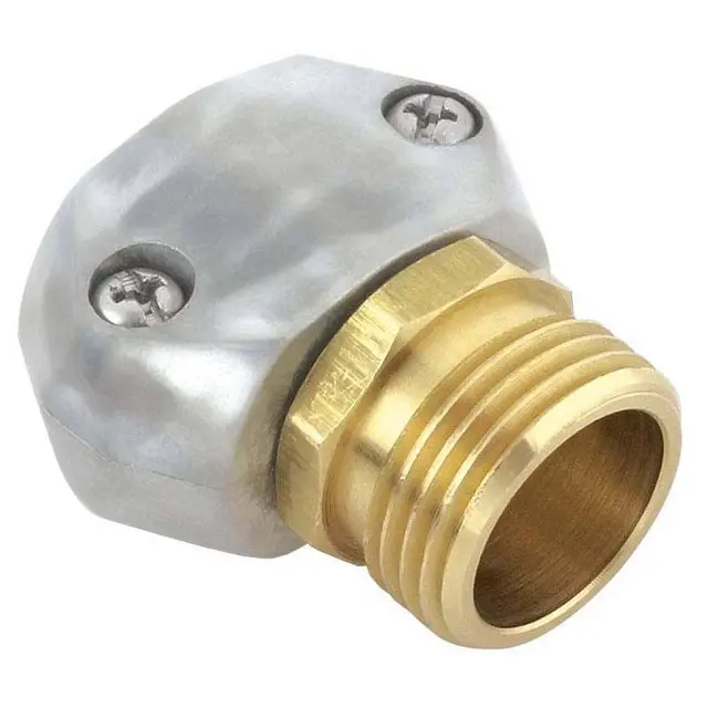 Green Thumb Dual-Size Male Metal Hose Mender – Fits 5/8" And 3/4" Hoses 1