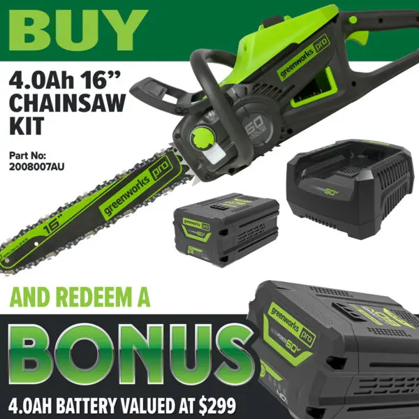 Greenworks 60V Pro 16-Inch Brushless Chainsaw 1