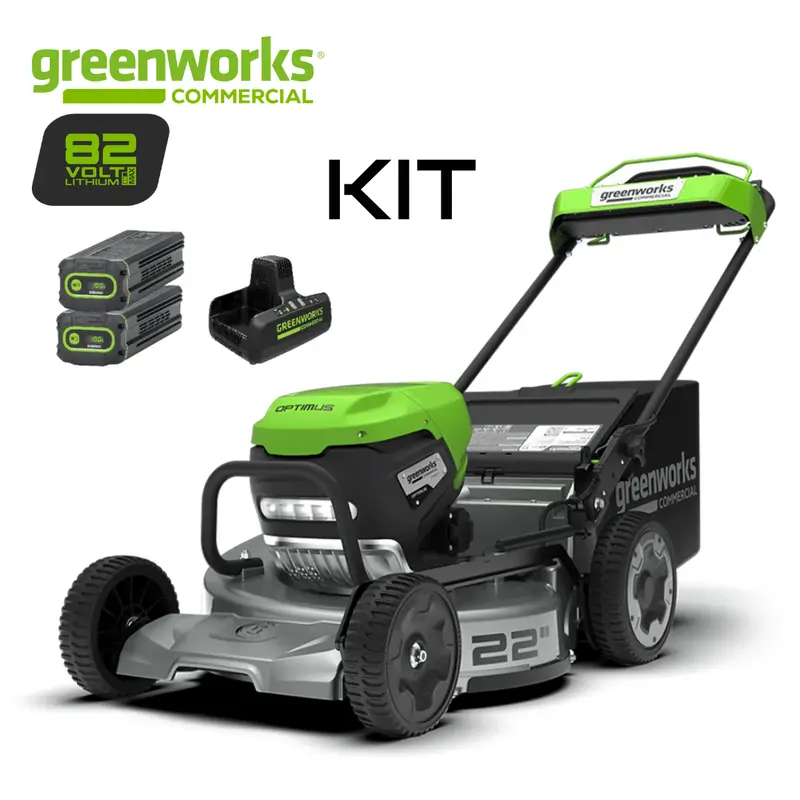 Greenworks 82V Optimus 22" Atm Self-Propelled Lawn Mower Kit 1