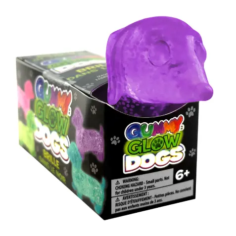 Gummy Glow Dog Squishy Toy – Glow-In-The-Dark, Assorted Colors 1