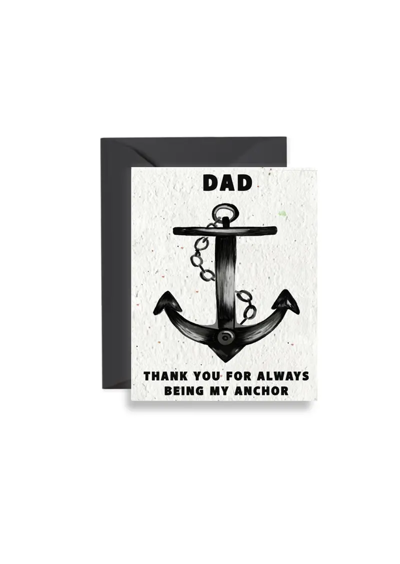 Happy Father'S Day Wildflower Seed Paper Card With Anchor Design 1