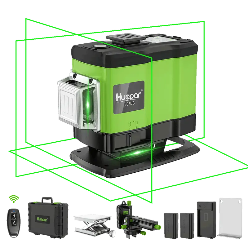 Huepar 503Dg Compact Green Cross-Line Laser Level 1