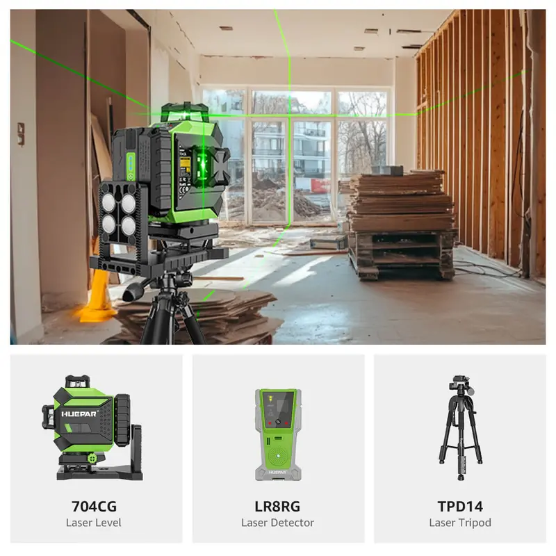 Huepar 704Cg Advanced Laser Level Kit 1
