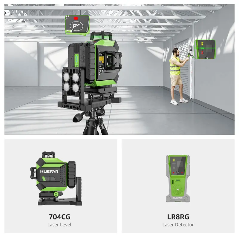 Huepar 704Cg Starter Laser Level Kit 1
