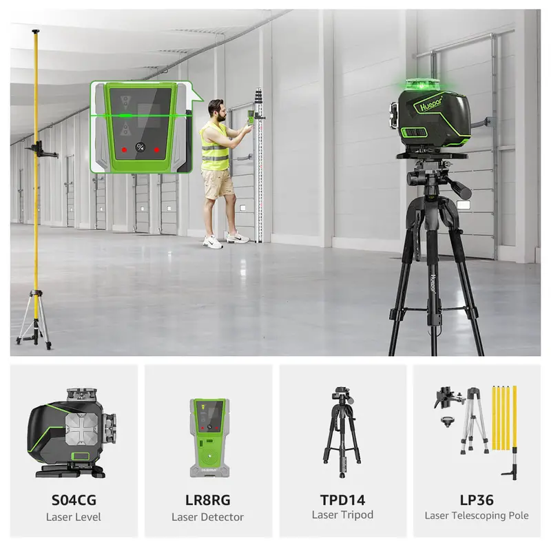 Huepar S04Cg Premium Laser Level Kit 1