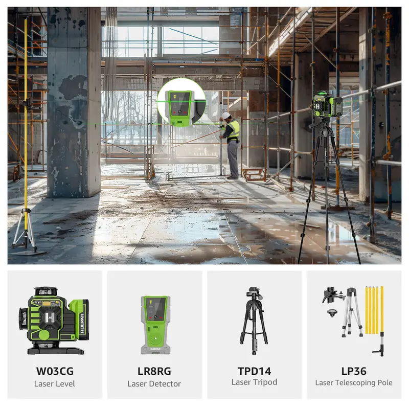 Huepar W03Cg Ultimate Laser Level Package 1