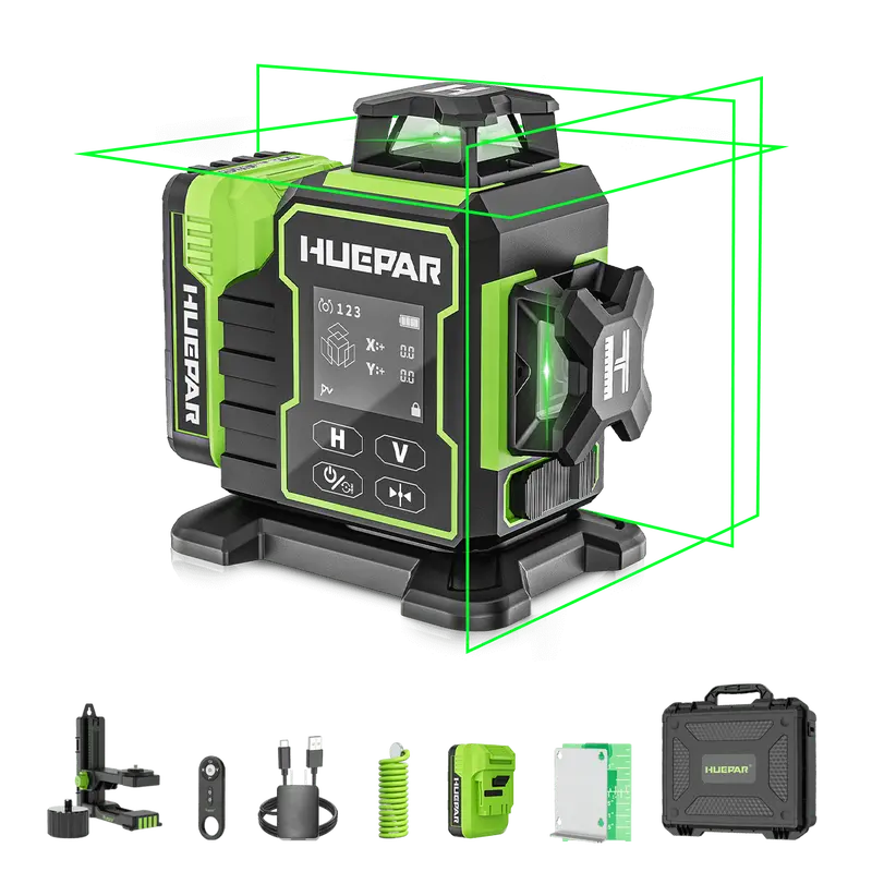 Huepar W03Cg Weather-Resistant Rotary Laser Level 1