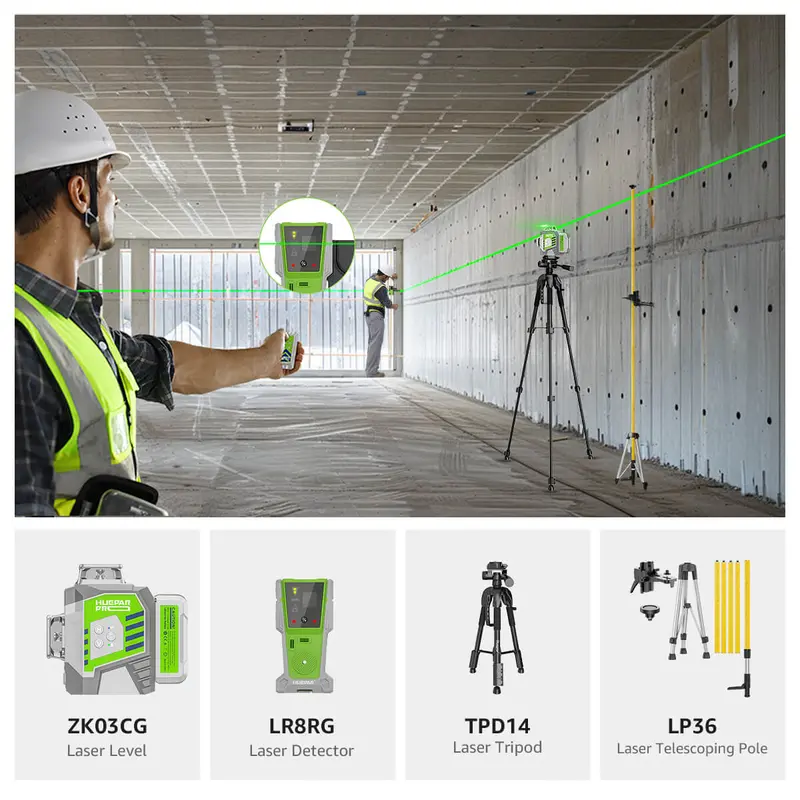 Huepar Zk03Cg Professional Laser Level Kit 1