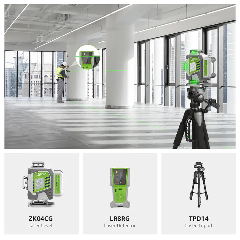 Huepar Zk04Cg Advanced Laser Level Kit 1