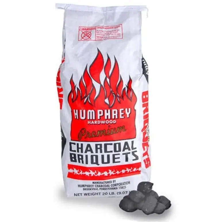 Humphrey Charcoal Briquettes – 20-Pound Bag For Grilling & Campfire Cooking 1