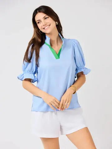 Jessica Light Blue Relaxed-Fit Top 1